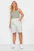 Yours Curve Ivory White Cool Cotton Shorts - 22-24 Image 2