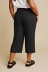 Yours Curve Black Linen Cropped Trousers - 20 Image 3