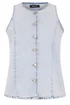 Yours Curve Blue Denim Longline Waistcoat - 20 Image 5