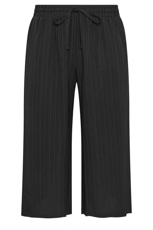 Yours Curve Black Textured Crop Trousers - 22-24 Image 5