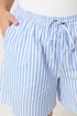 Yours Curve Blue Stripe Shorts - 16 Image 4