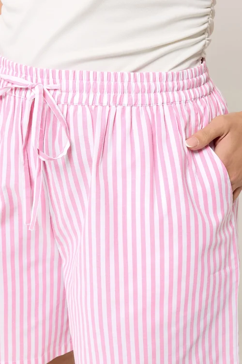 Yours Curve Pink Stripe Shorts - 18 Image 4