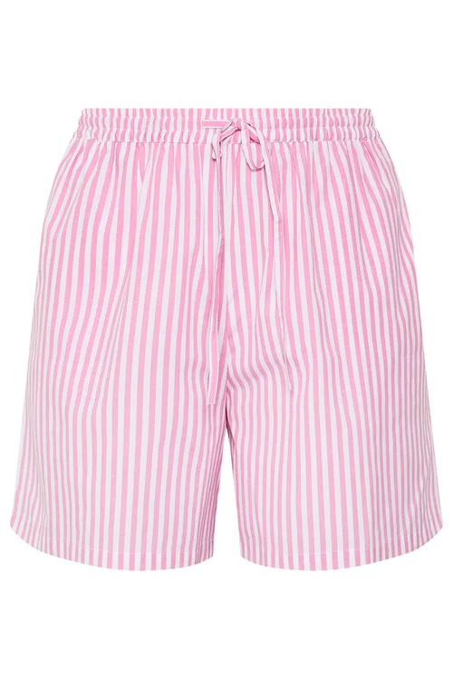 Yours Curve Pink Stripe Shorts - 18 Image 5