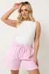 Yours Curve Pink Stripe Shorts - 18 Image 1