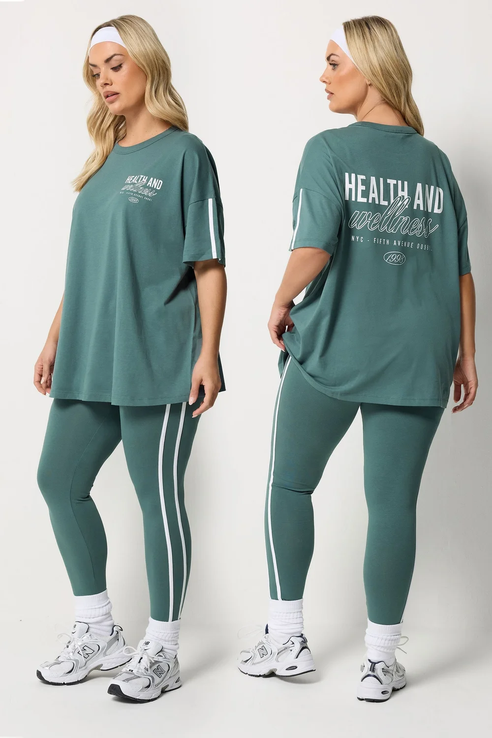 Yours Active Curve Blue 'Health & Wellness' T-Shirt - 20 Image 1