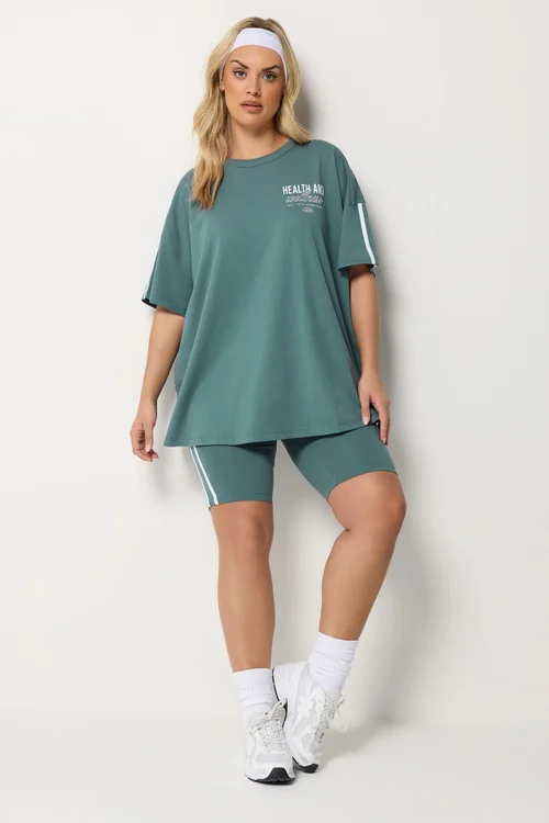 Yours Active Curve Blue 'Health & Wellness' T-Shirt - 20 Image 4