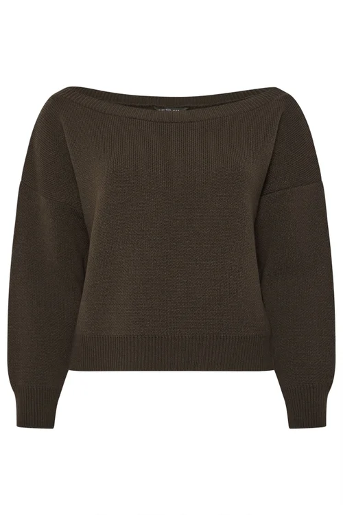 Yours Limited Curve Chocolate Brown Knitted Off Shoulder Jumper - 26-28 Image 5
