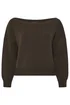 Yours Limited Curve Chocolate Brown Knitted Off Shoulder Jumper - 26-28 Image 5