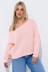 Yours Limited Curve Pink Knitted Off Shoulder Jumper - 18-20 Image 1