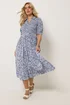 Yours Curve Blue Floral Midi Dress - 18 Image 1