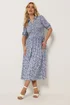 Yours Curve Blue Floral Midi Dress - 18 Image 2