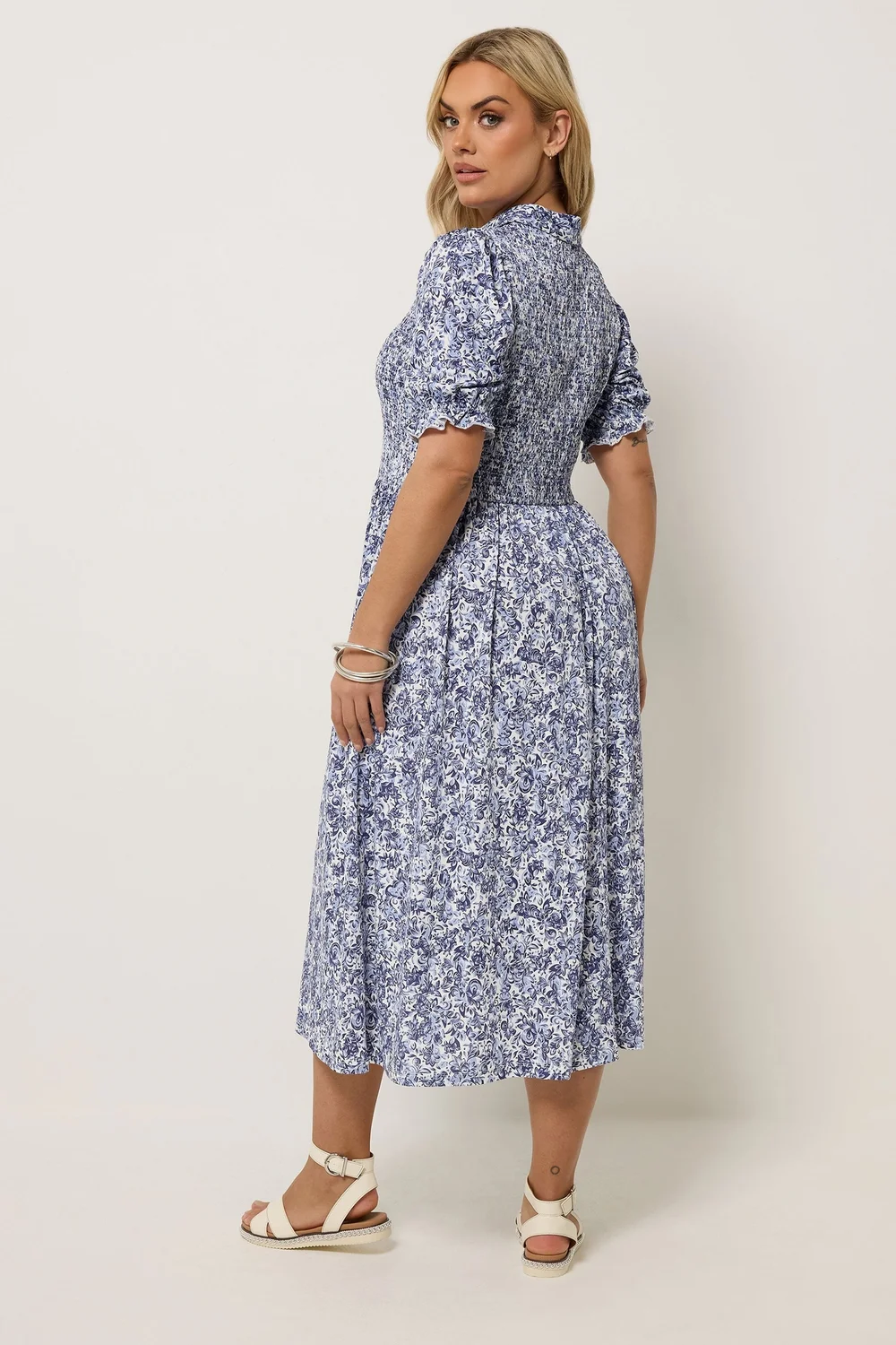 Yours Curve Blue Floral Midi Dress - 18 Image 3
