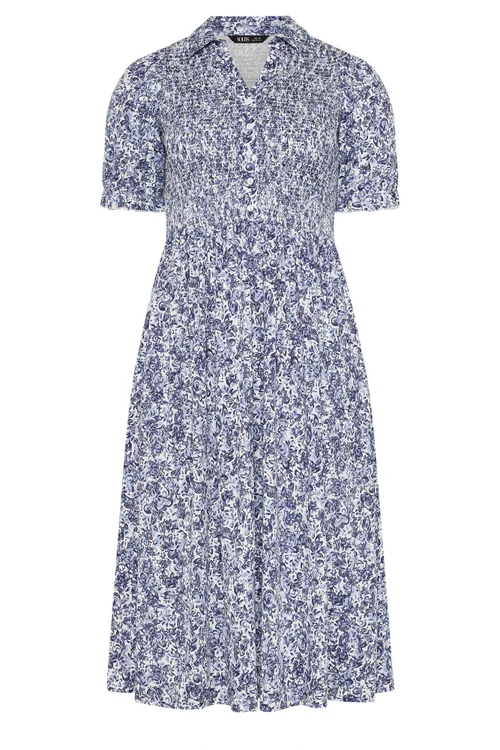 Yours Curve Blue Floral Midi Dress - 18 Image 5