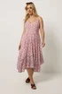 Yours Curve Pink Paisley Print Hanky Hem Dress - 18 Image 2