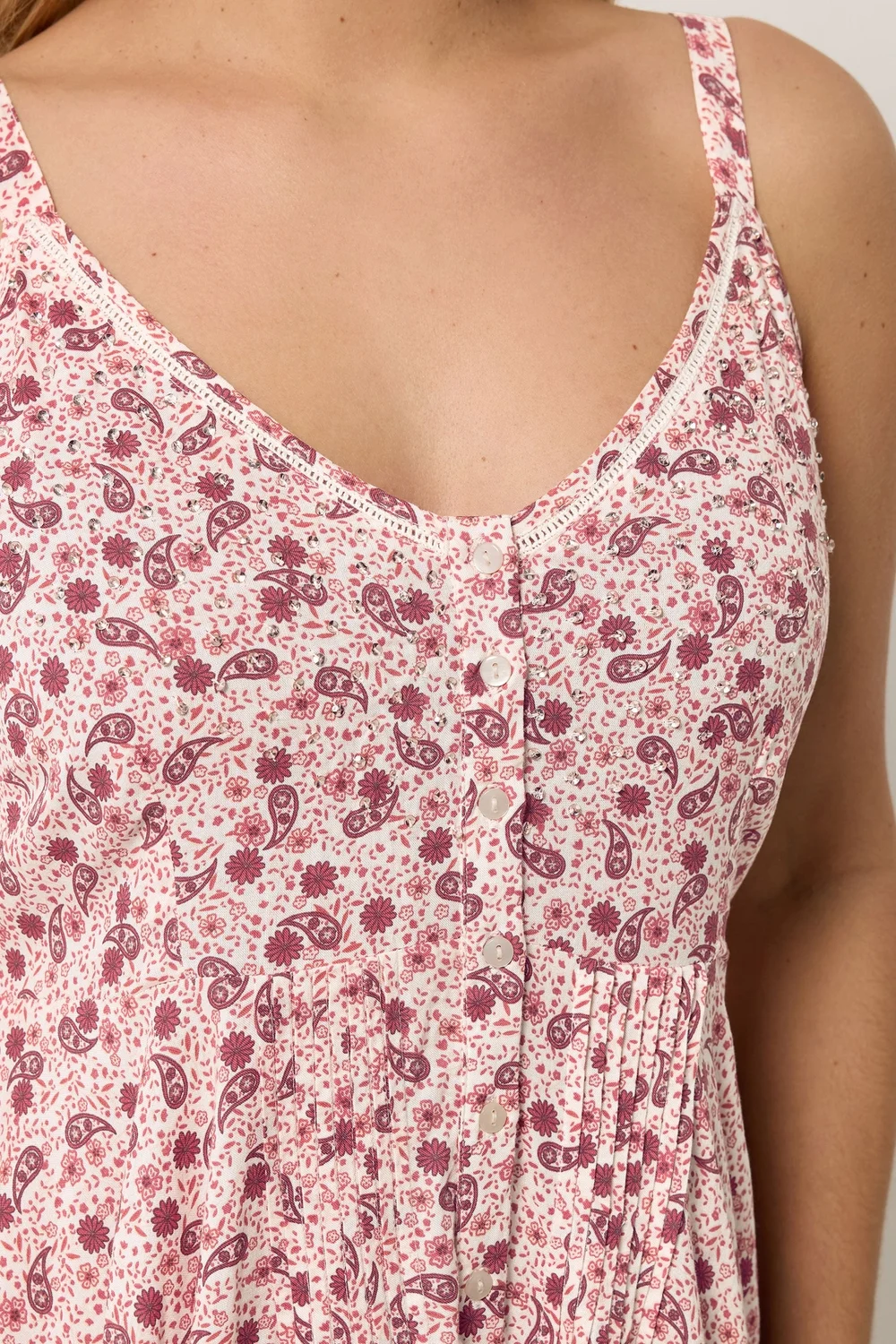 Yours Curve Pink Paisley Print Hanky Hem Dress - 18 Image 4