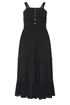 Yours Curve Black Shirred Placket Dress - 22-24 Image 5