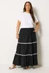 Yours Curve Black Scallop Detail Maxi Skirt - 22-24 Image 2