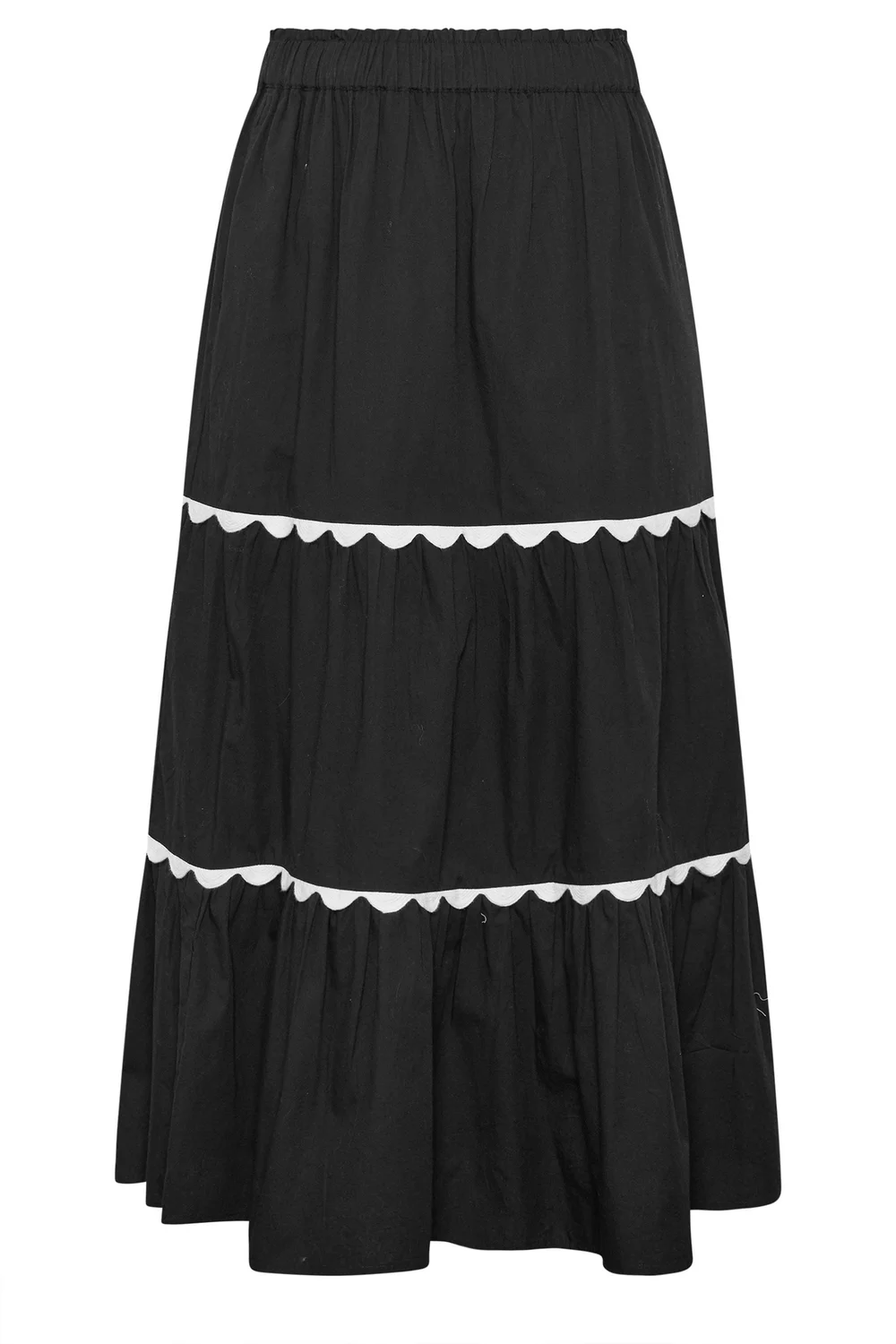 Yours Curve Black Scallop Detail Maxi Skirt - 22-24 Image 5