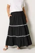 Yours Curve Black Scallop Detail Maxi Skirt - 22-24 Image 1