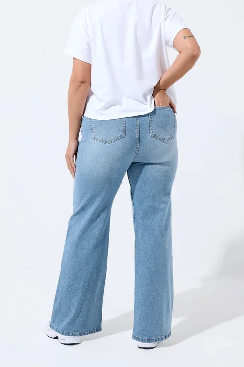 Yours Limited Curve Blue Rose Printed Jeans - 20 Image 5