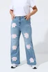 Yours Limited Curve Blue Rose Printed Jeans - 20 Image 1