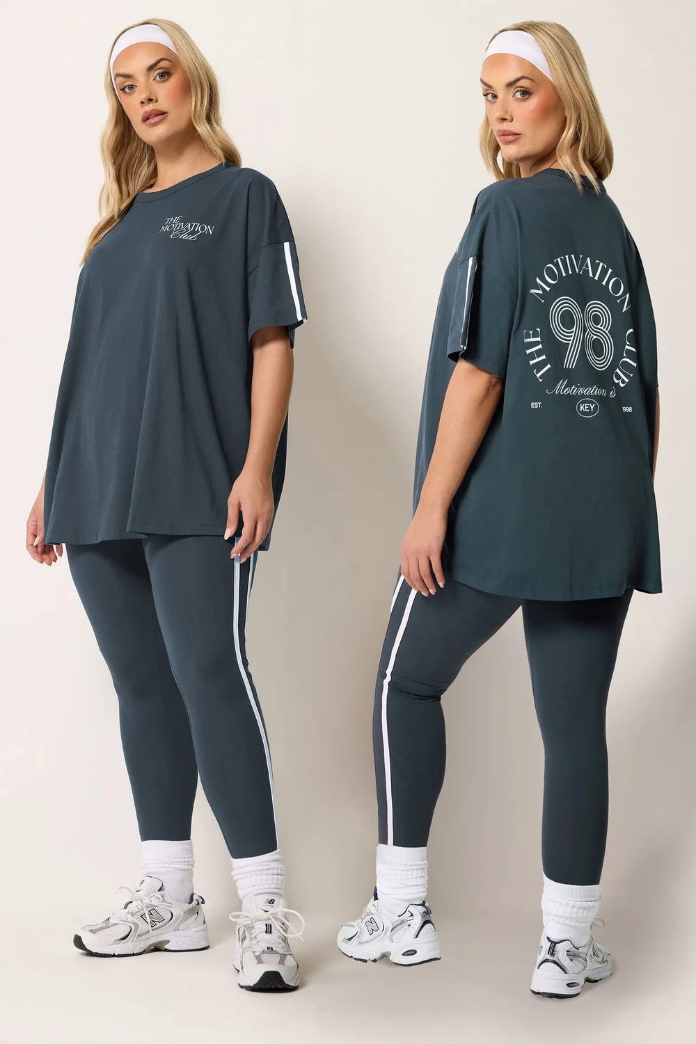 Yours Active Curve Navy Blue 'The Motivation Club' T-Shirt - 18 Image 1