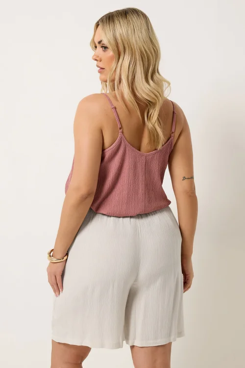 Yours Curve Natural Brown Scallop Trim Shorts - 20 Image 4