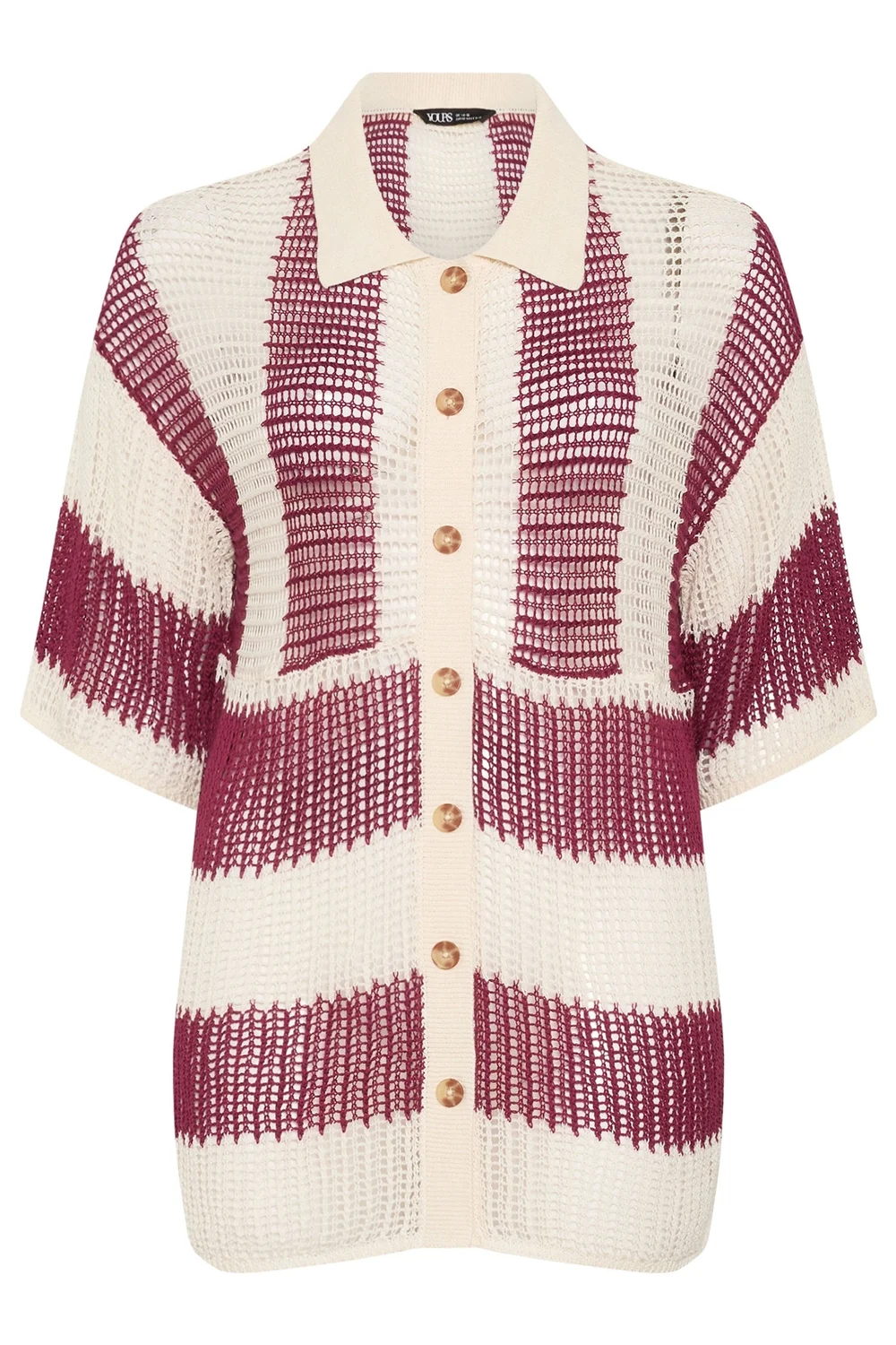 Yours Curve Ivory White Crochet Shirt - 22-24 Image 5