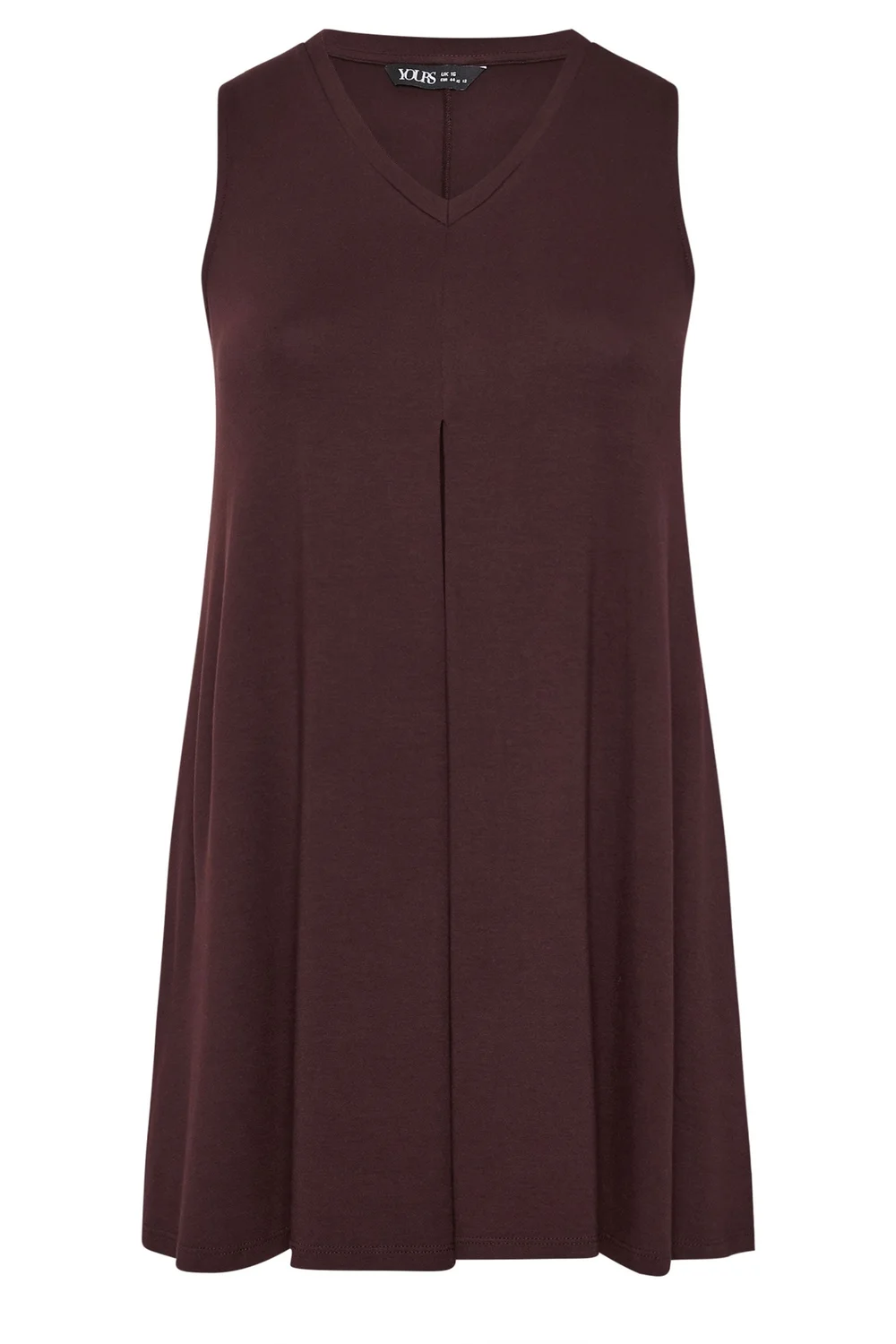Yours Curve Chocolate Brown Pleat Front Vest Top - 20 Image 5