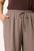 Yours Curve Natural Brown Wide Leg Textured Trousers - 22-24/L28 Image 4