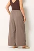 Yours Curve Natural Brown Wide Leg Textured Trousers - 22-24/L28 Image 3