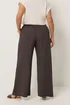 Yours Curve Brown Wide Leg Textured Trousers - 22-24/L28 Image 3