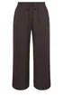 Yours Curve Brown Wide Leg Textured Trousers - 22-24/L28 Image 5