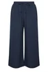Yours Curve Navy Blue Wide Leg Textured Trousers - 26-28/L28 Image 5