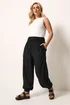 Yours Curve Black Harem Shirred Waist Trousers - 18 Image 2
