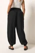 Yours Curve Black Harem Shirred Waist Trousers - 18 Image 3