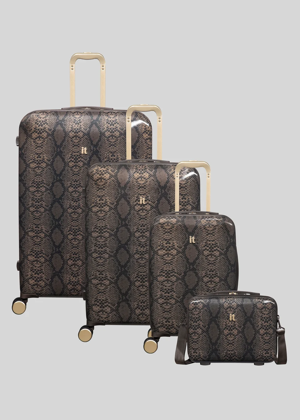 IT Luggage Sheen Snake Print Hard Suitcase - VANITY Image 1