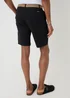 Threadbare Black Cotton Chino Shorts with Woven Belt - 36/L32 Image 2