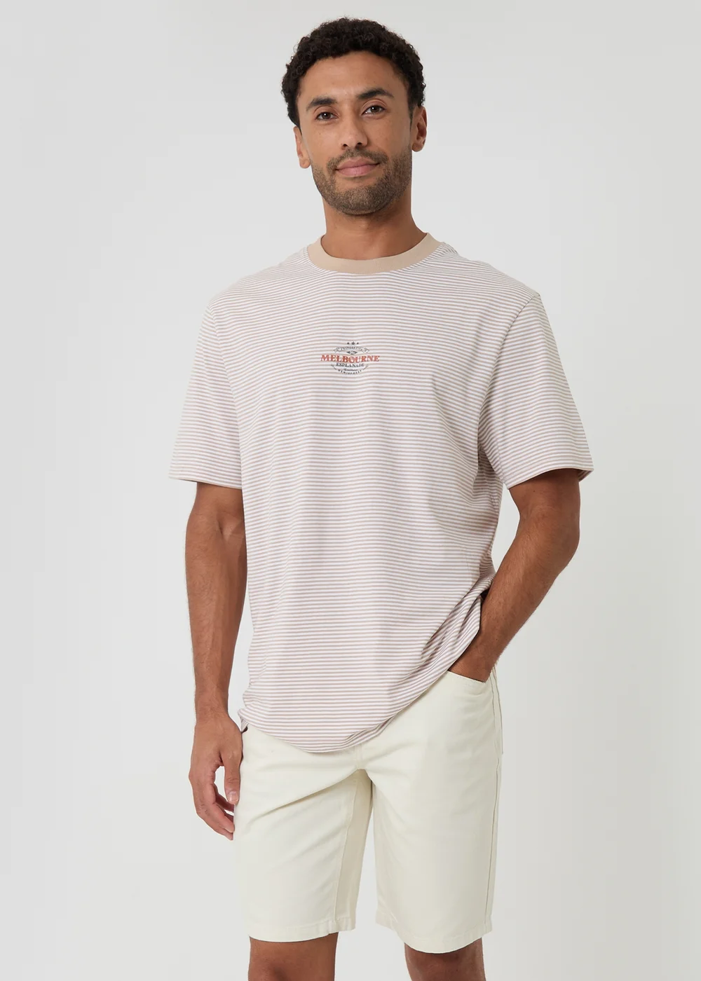 Threadbare Natural Turn Up Denim Shorts - 32/L32 Image 3