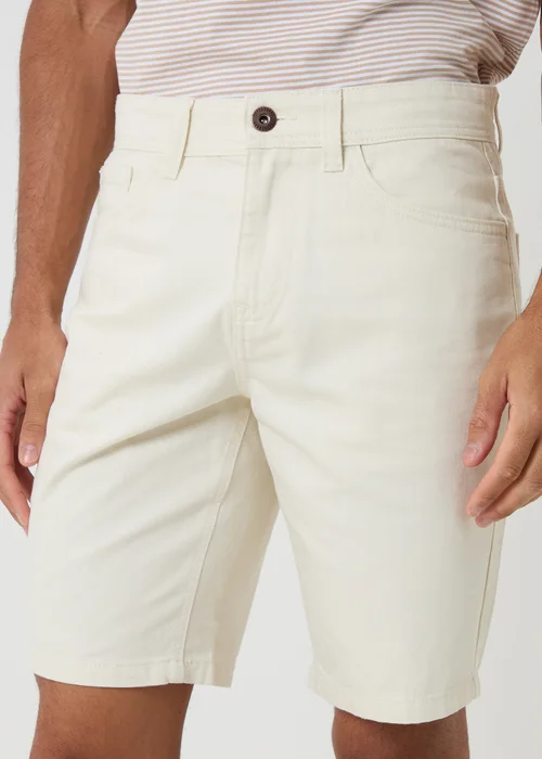 Threadbare Natural Turn Up Denim Shorts - 32/L32 Image 4