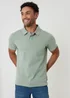 Threadbare Soft Green Textured Cotton Rich Polo Shirt - L Image 1