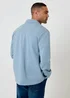Threadbare Blue Cotton Blend Popper Fastening Pique Shacket - S Image 2