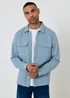 Threadbare Blue Cotton Blend Popper Fastening Pique Shacket - S Image 1