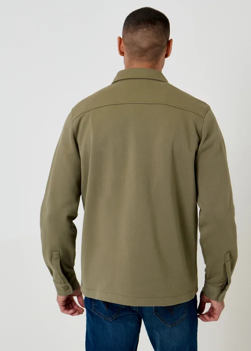 Threadbare Soft Green Cotton Blend Popper Fastening Pique Shacket - S Image 2