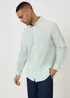 Threadbare Green Linen Blend Long Sleeve Shirt - M Image 1