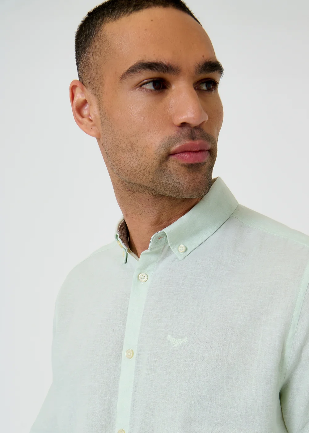 Threadbare Green Linen Blend Long Sleeve Shirt - M Image 4