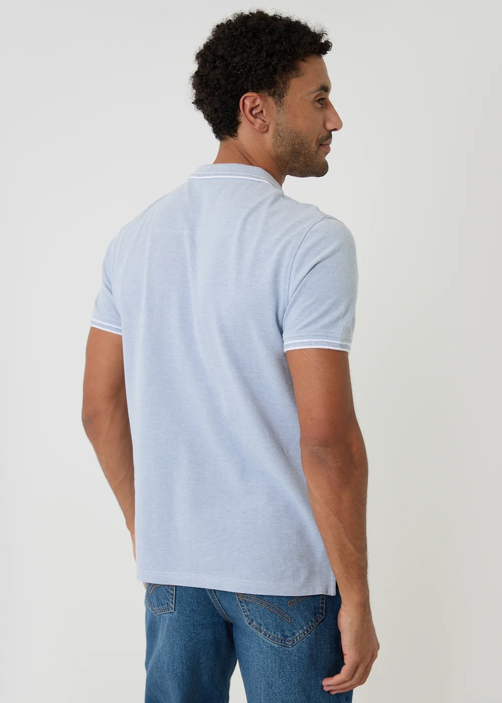 Threadbare Soft Green Two Tone Cotton Pique Polo Shirt - 2XL Image 2