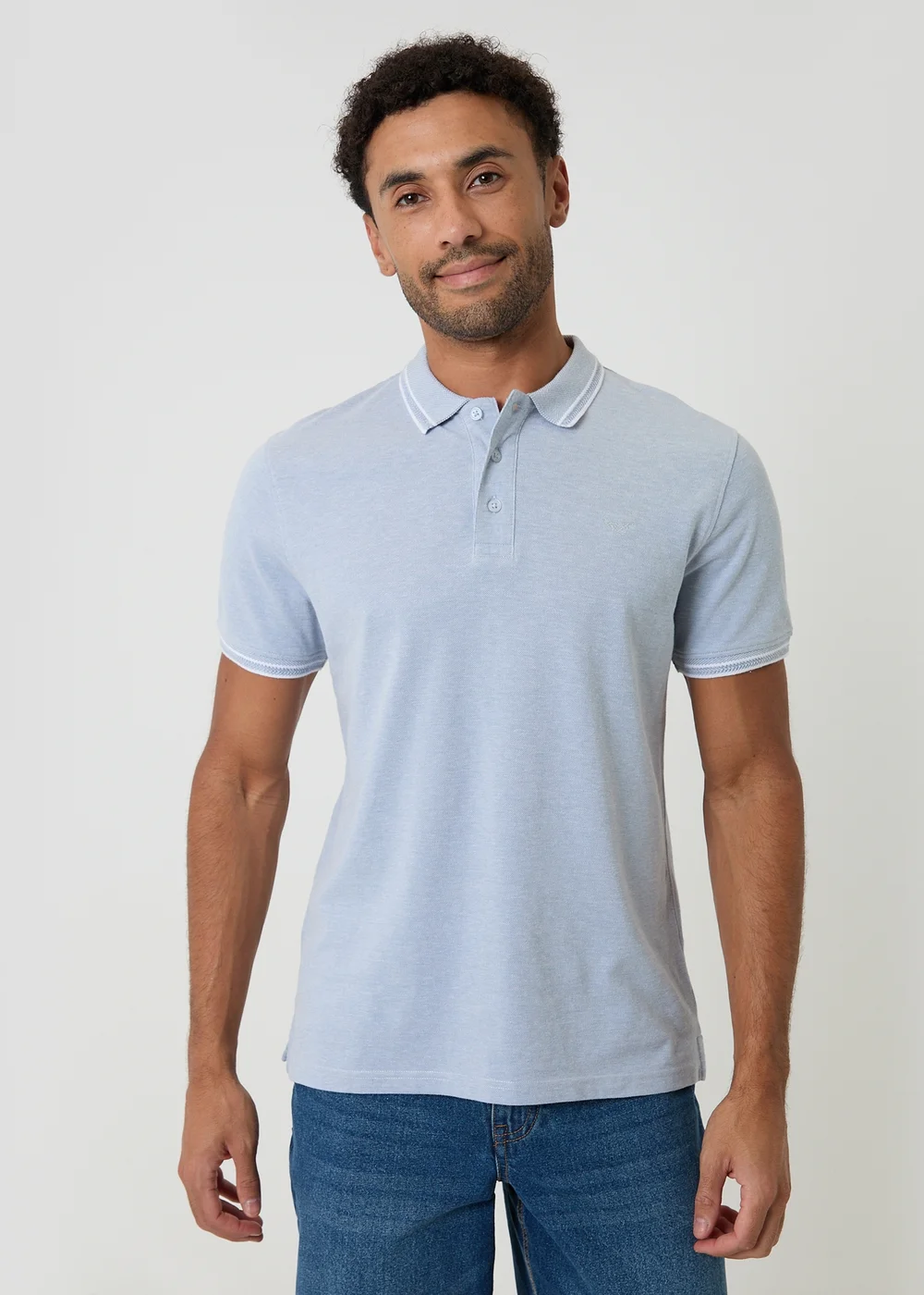 Threadbare Soft Green Two Tone Cotton Pique Polo Shirt - 2XL Image 1