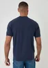 Threadbare Blue Moss Stitch Knitted Polo - L Image 2