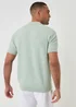 Threadbare Soft Green Moss Stitch Knitted Polo - L Image 2